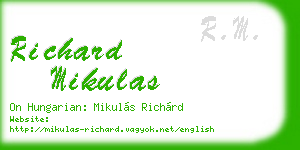richard mikulas business card
