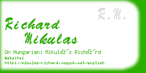 richard mikulas business card